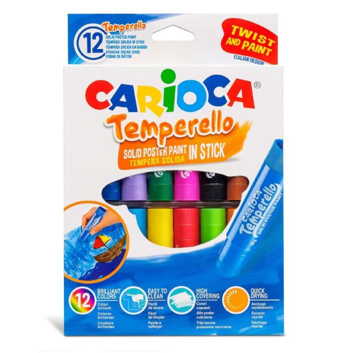 Tempera solida carioca 12 colores