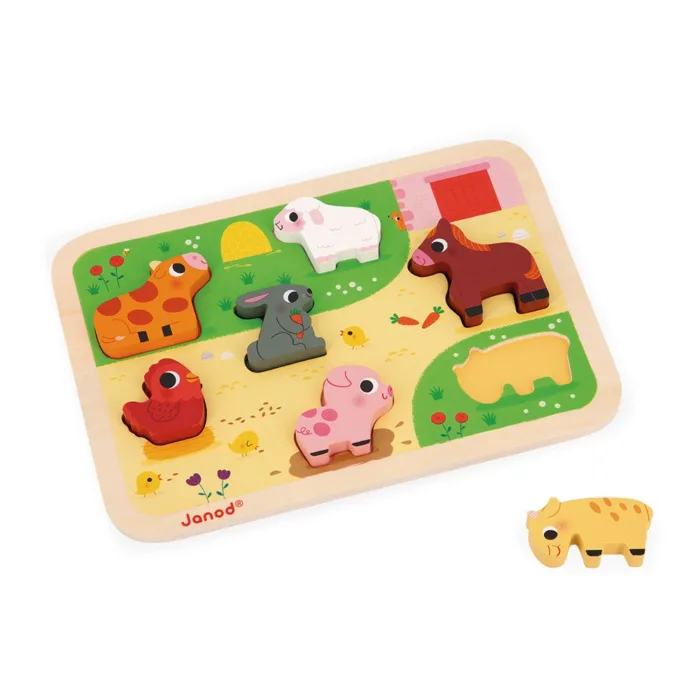 Puzzle Granja Chunky 7 piezas Janod - Imagen 2