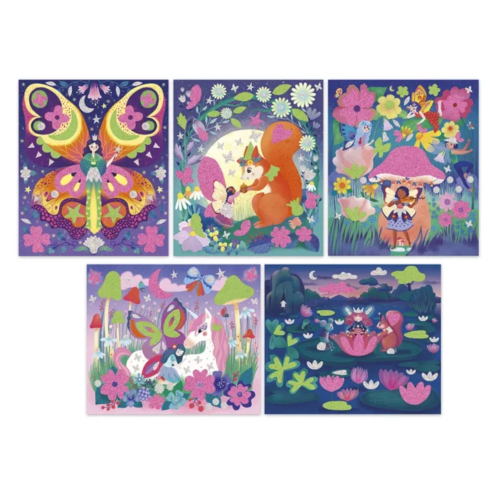 Kit Creativo - Pegatinas y arena Phospho Magic Fairies Janod - Imagen 3