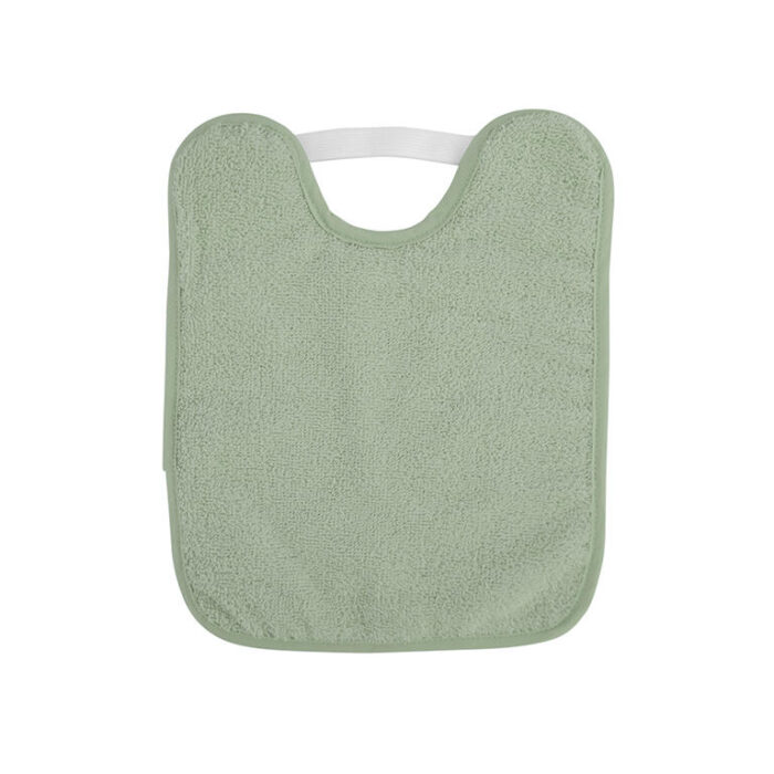 Babero plastificado rizo goma verde Saro
