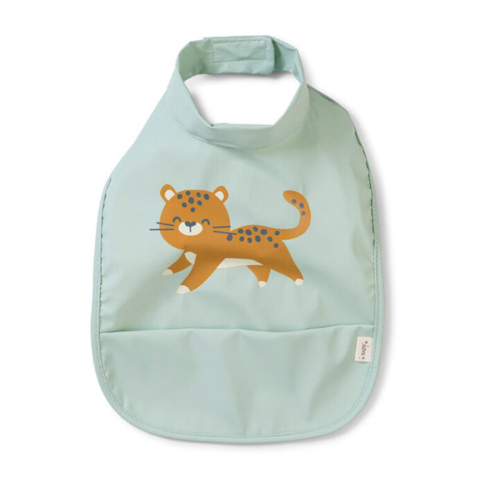 Babero impermeable "Cheetahs" menta Saro