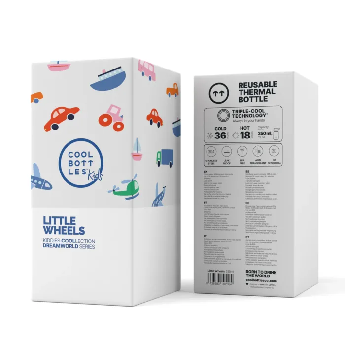 Botella Kiddies 350ml LITTLE WHEELS - Imagen 4
