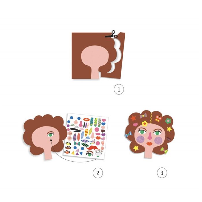 Crear con Pegatinas Peluquería Djeco - Imagen 2
