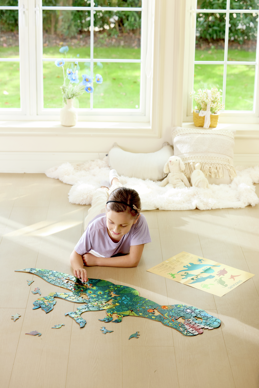 Puzzle de Suelo Brillante de Dinosaurios - 200 pzs Hape - Imagen 3