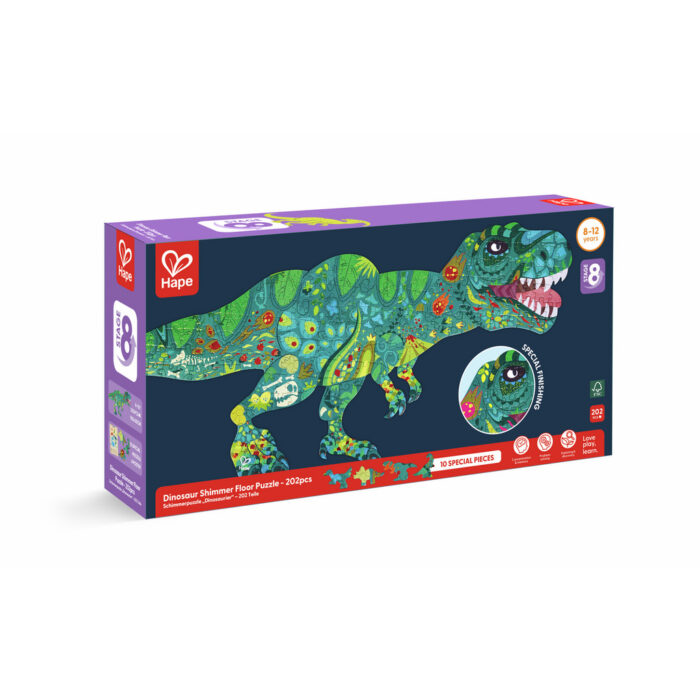 Puzzle de Suelo Brillante de Dinosaurios - 200 pzs Hape