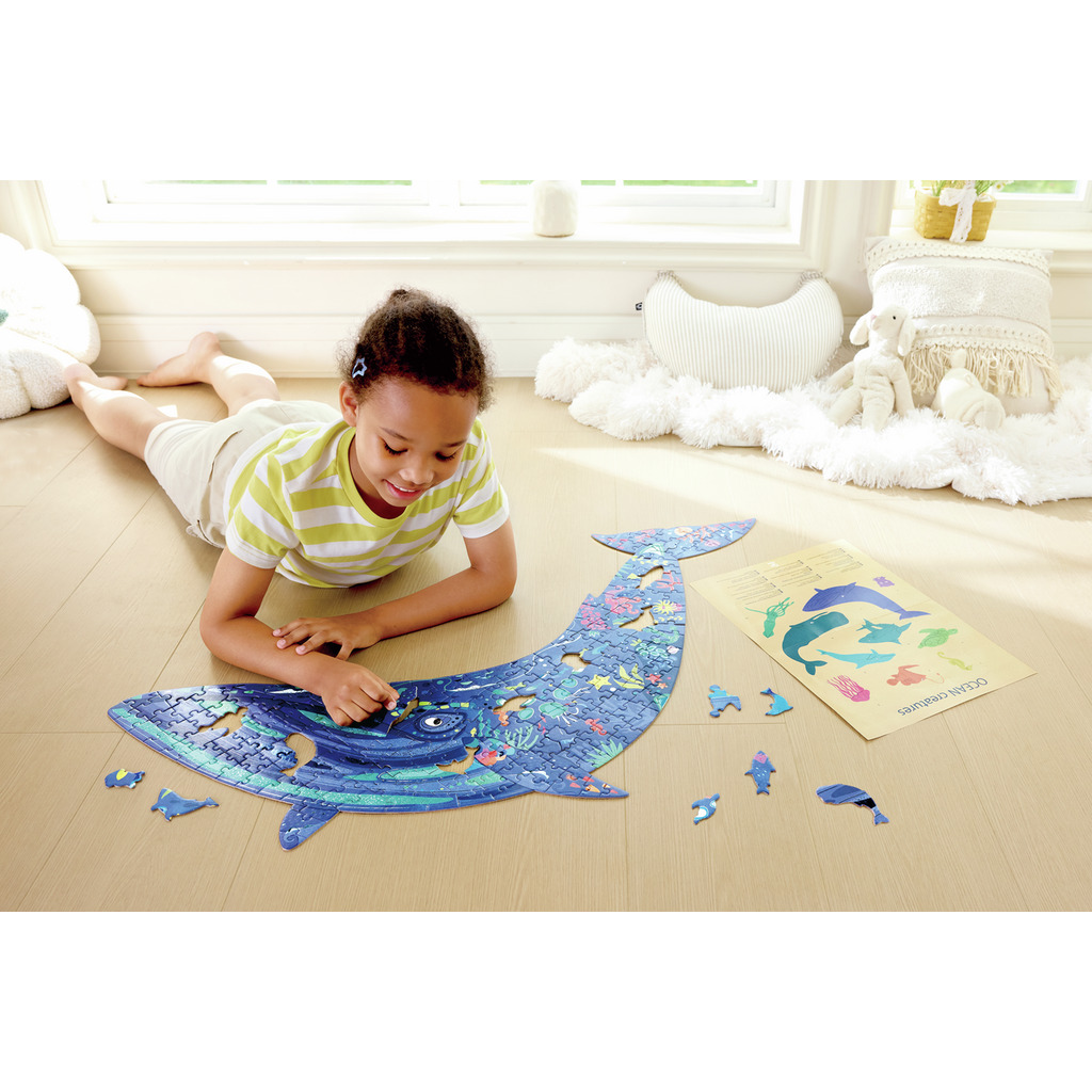 Puzzle de Suelo Brillante de Ballena - 200 pzs Hape - Imagen 2