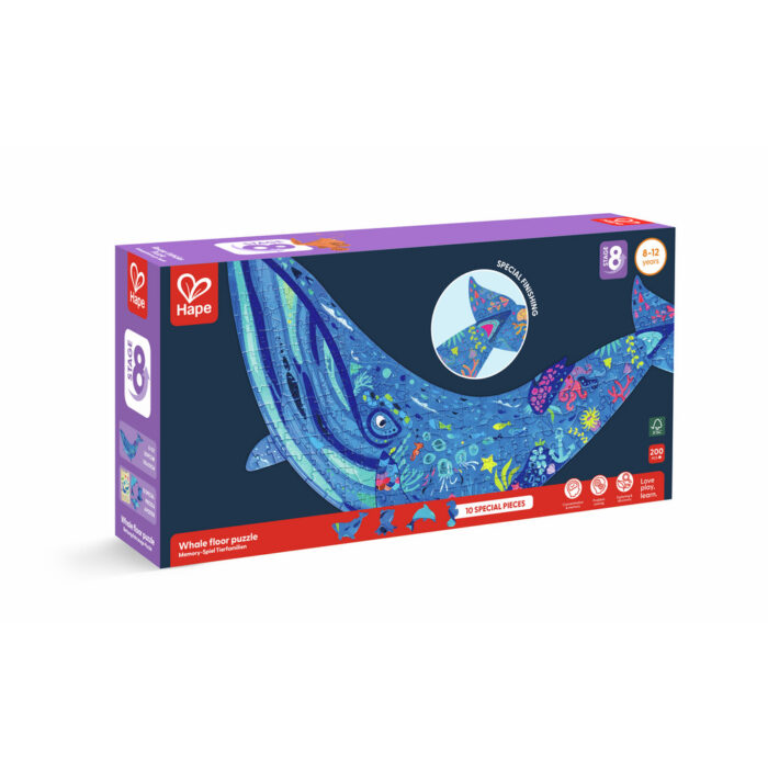 Puzzle de Suelo Brillante de Ballena - 200 pzs Hape
