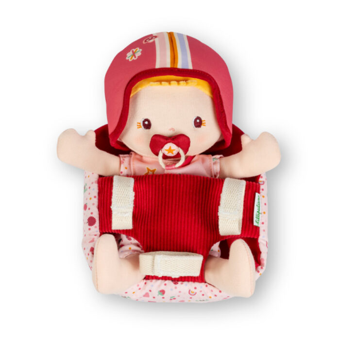 Muñeca de tela Lena y asiento de bicicleta. Lilliputiens