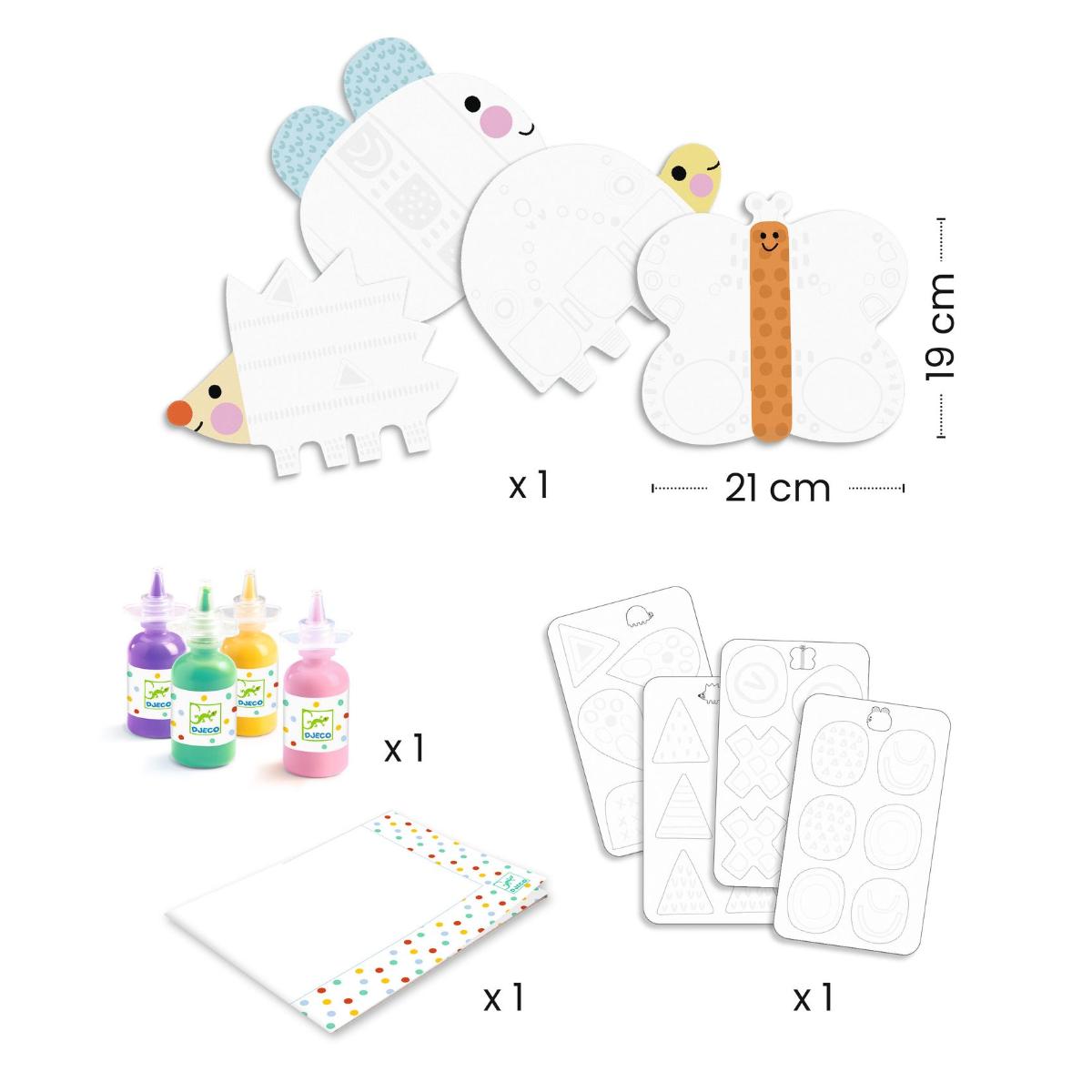 Pintura mágica con los dedos Formas pequeñas Djeco - Imagen 2