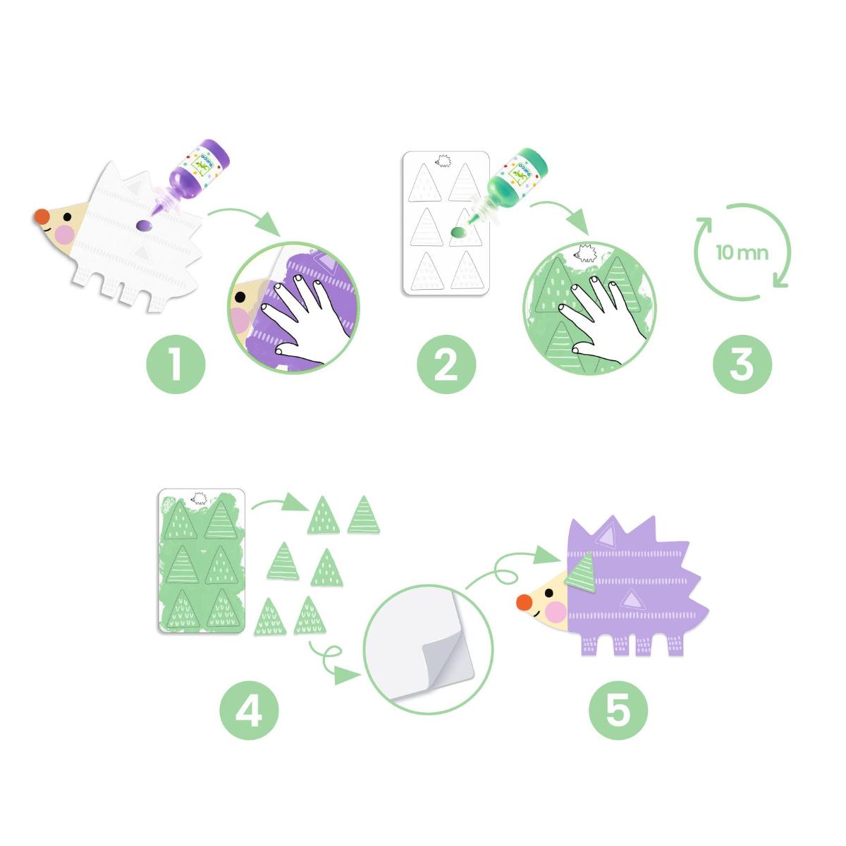 Pintura mágica con los dedos Formas pequeñas Djeco - Imagen 3