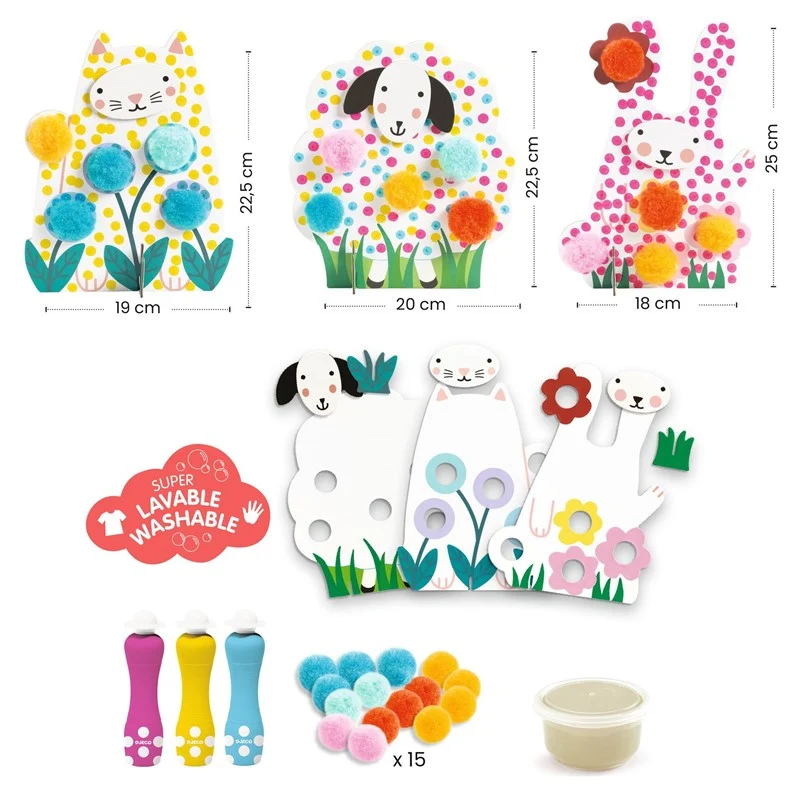 Colorear Puntos y Pompones: En la Hierba - Djeco - Imagen 2